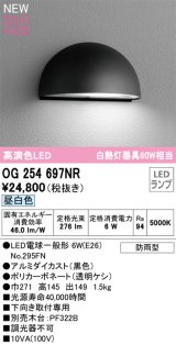 画像: オーデリック OG254697NR(ランプ別梱) エクステリア 表札灯 LEDランプ 昼白色 高演色LED 防雨型 黒色