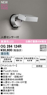 画像: オーデリック OG264124R エクステリア スポットライト LED一体型 昼白色 高演色LED 人感センサー付 防雨型 マットシルバー