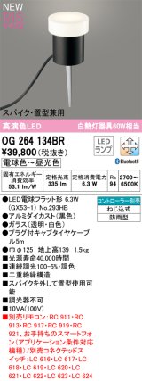 画像: オーデリック OG264134BR(ランプ別梱) エクステリア ガーデンライト 調光調色 Bluetooth リモコン別売 LEDランプ 高演色LED スパイク・置型兼用 防雨型 黒色