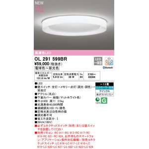 画像: オーデリック OL291599BR シーリングライト 12畳 調光調色 Bluetooth リモコン別売 LED一体型 高演色LED マットホワイト