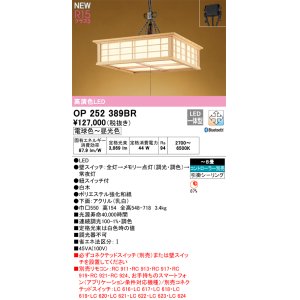 画像: オーデリック OP252389BR 和風照明 ペンダントライト 8畳 調光調色 Bluetooth リモコン別売 LED一体型 高演色LED 引掛シーリング 木製