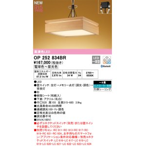 画像: オーデリック OP252834BR 和風照明 ペンダントライト 8畳 調光調色 Bluetooth リモコン別売 LED一体型 高演色LED 引掛シーリング 木製