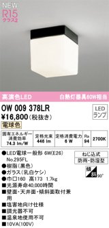 画像: オーデリック OW009378LR(ランプ別梱) エクステリア ポーチライト LEDランプ 電球色 高演色LED 防雨・防湿型 黒色