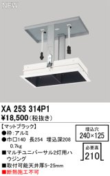 画像: オーデリック XA253314P1 ダウンライト 部材 埋込穴240×125 ハウジング 2灯 マットブラック