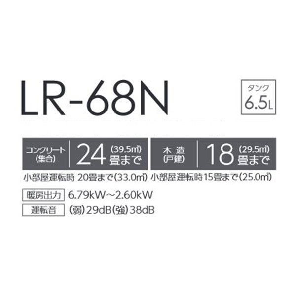画像2: トヨトミ LR-68N 石油ファンヒーター ブラック(B) コンクリート24畳 木造18畳まで (2)