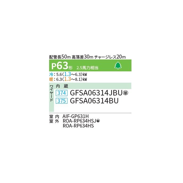 画像2: 日本キヤリア/旧東芝 GFSA06314BU 業務用エアコン 床置形 スタンド スーパーパワーエコゴールド シングル P63 2.5馬力 三相200V ワイヤード ♪∀ (2)