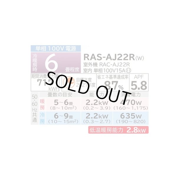画像2: [在庫あり] 日立 RAS-AJ22R(W) エアコン 6畳 ルームエアコン AJシリーズ 白くまくん 単相100V 6畳程度 スターホワイト (RAS-AJ22N-Wの後継品) ☆2 (2)