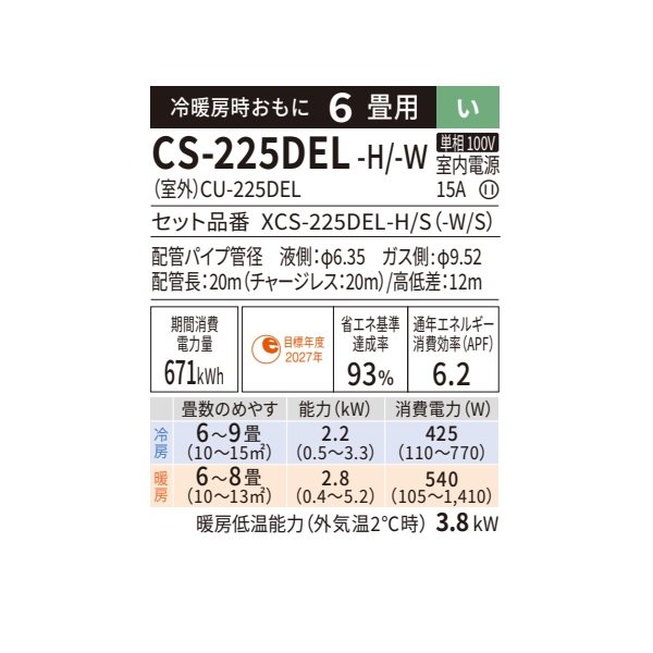 画像2: パナソニック CS-225DEL-H エアコン 6畳 ルームエアコン ELシリーズ ナノイーX 単相100V 6畳程度 ダークグレー (CS-223DEL-Hの後継品) (2)