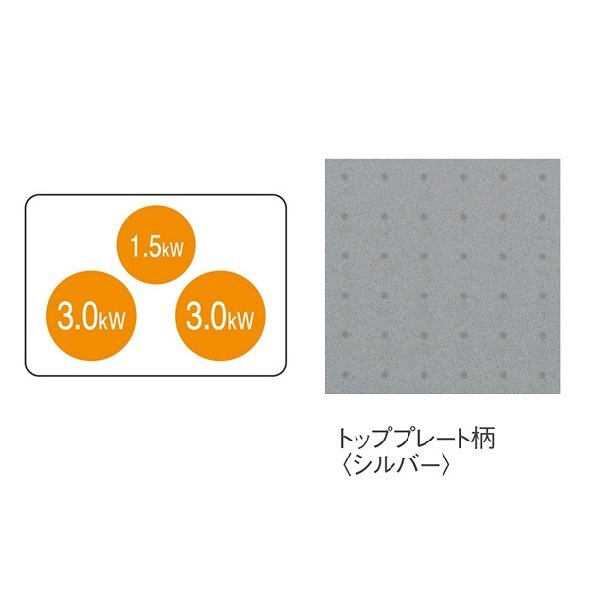 画像2: パナソニック KZ-XS30C IHクッキングヒーター ビルトインタイプ 幅60cm グリルレスタイプ 3口 トップ：シルバー (2)