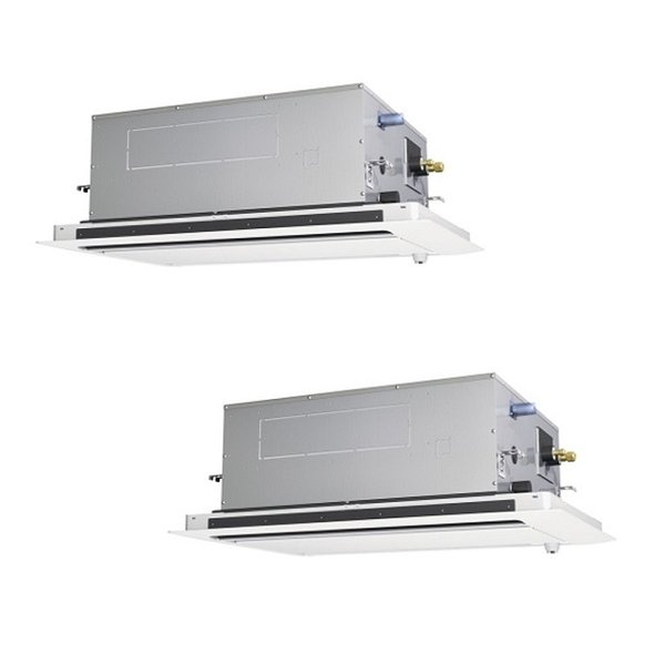 画像1: 三菱 PLZX-ZRMP80SLF5 業務用エアコン 2方向天井カセット スリムZR 同時ツイン P80形 3馬力 単相 200V ワイヤード ♪∀ (1)