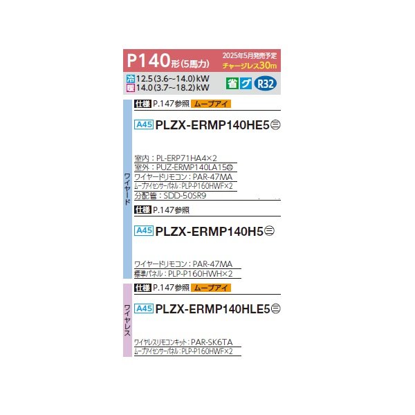 画像2: 三菱 PLZX-ERMP140H5 業務用エアコン 4方向天井カセット i-スクエアタイプ スリムER 同時ツイン P140形 5馬力 三相 200V ワイヤード ♪∀ (2)