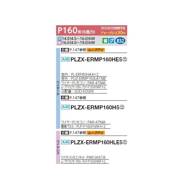画像2: 三菱 PLZX-ERMP160H5 業務用エアコン 4方向天井カセット i-スクエアタイプ スリムER 同時ツイン P160形 6馬力 三相 200V ワイヤード ♪∀ (2)
