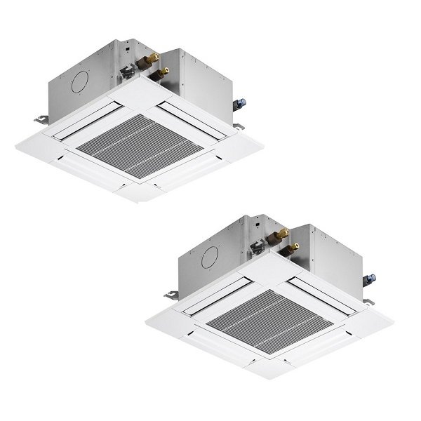 画像1: 三菱 PLZX-ZRMP140G5 業務用エアコン 4方向天井カセット コンパクトタイプ スリムZR 同時ツイン P140形 5馬力 三相 200V ワイヤード ♪∀ (1)