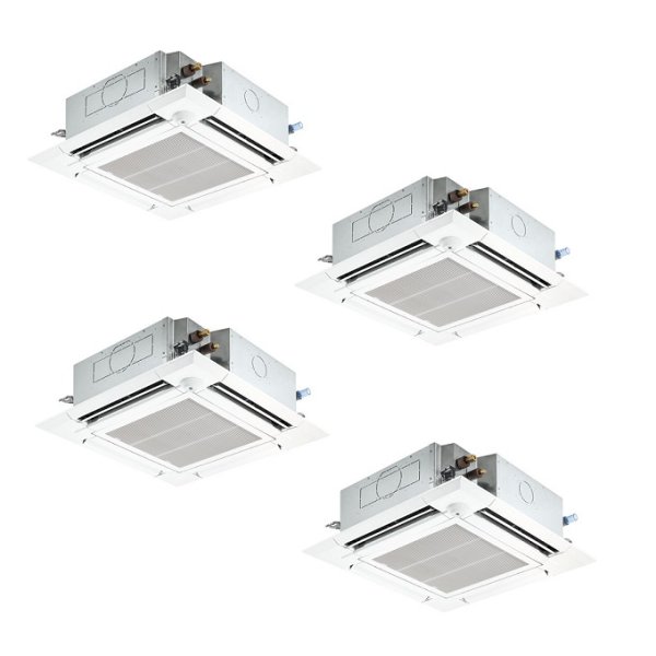 画像1: 三菱 PLZD-ZRMP224HF5 業務用エアコン 4方向天井カセット i-スクエアタイプ スリムZR 同時フォー P224形 8馬力 三相 200V ワイヤード ♪∀ (1)