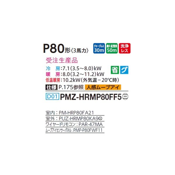画像2: 三菱 PMZ-HRMP80FF5 業務用エアコン 1方向天井カセット ズバ暖スリム Hシリーズ 標準シングル P80形 3馬力 三相 200V ワイヤード 受注生産品 §♪ (2)