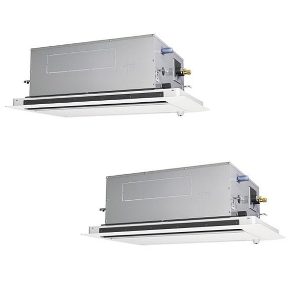 画像1: 三菱 PLZX-DHRMP140LF5 業務用エアコン 2方向天井カセット ズバ暖スリム DHシリーズ 同時ツイン P140形 5馬力 三相 200V ワイヤード ♪ (1)