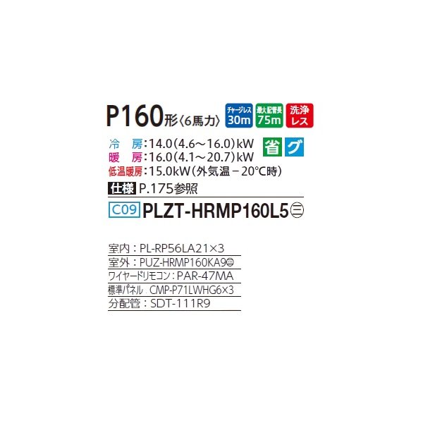 画像2: 三菱 PLZT-HRMP160L5 業務用エアコン 2方向天井カセット ズバ暖スリム Hシリーズ 同時トリプル P160形 6馬力 三相 200V ワイヤード ♪ (2)