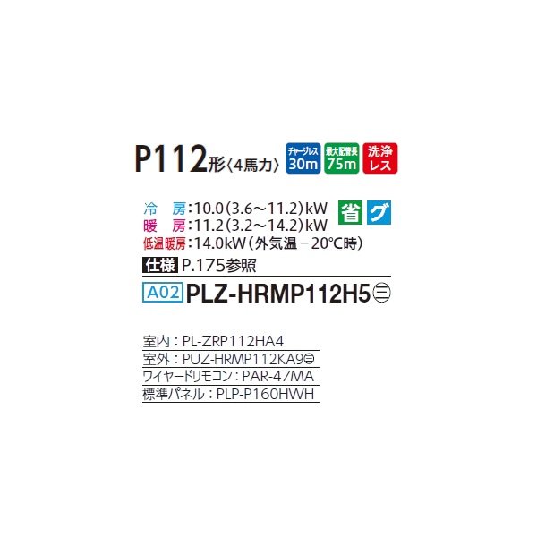 画像2: 三菱 PLZ-HRMP112H5 業務用エアコン 4方向天井カセット i-スクエアタイプ ズバ暖スリム Hシリーズ 標準シングル P112形 4馬力 三相 200V ワイヤード ♪ (2)