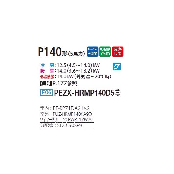 画像2: 三菱 PEZX-HRMP140D5 業務用エアコン 天井埋込 ズバ暖スリム Hシリーズ 同時ツイン P140形 5馬力 三相 200V ワイヤード ♪ (2)