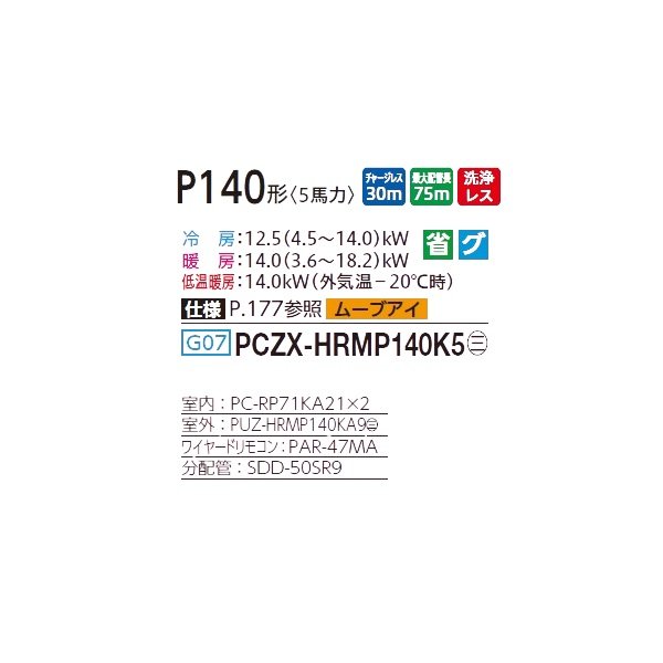 画像2: 三菱 PCZX-HRMP140K5 業務用エアコン 天吊 ズバ暖スリム Hシリーズ 同時ツイン P140形 5馬力 三相 200V ワイヤード ♪ (2)