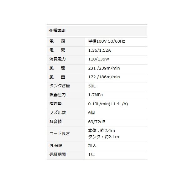 画像4: ナカトミ MISF-45C 台車式ミストファン 単相100V 全閉式モーター♪ (4)