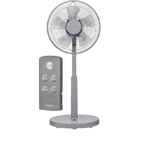 画像: ユアサプライムス YUASA YK-D3403GFR(H) リビングファン 扇風機 5枚羽根 静音 省エネ DCモーター リモコン付き グレー ℃℃