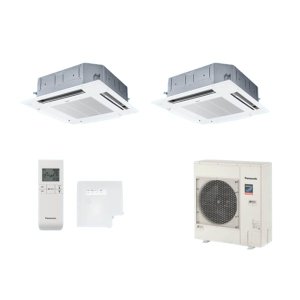 画像: パナソニック [PA-P80U7SGDNBX＋分岐管] 業務用エアコン 4方向天井カセット形 標準(ワイヤレス) 同時ツイン P80 形3.0馬力 単相200V ♪
