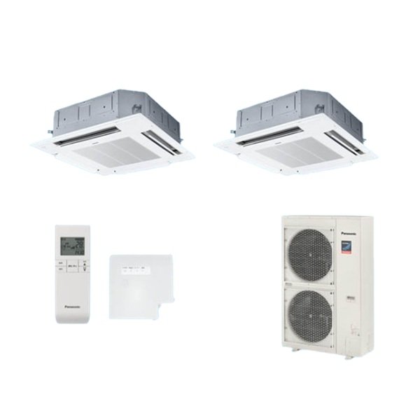 画像1: パナソニック [PA-P140U7GDNBX＋分岐管] 業務用エアコン 4方向天井カセット形 標準(ワイヤレス) 同時ツイン P140 形5.0馬力 三相200V ♪ (1)