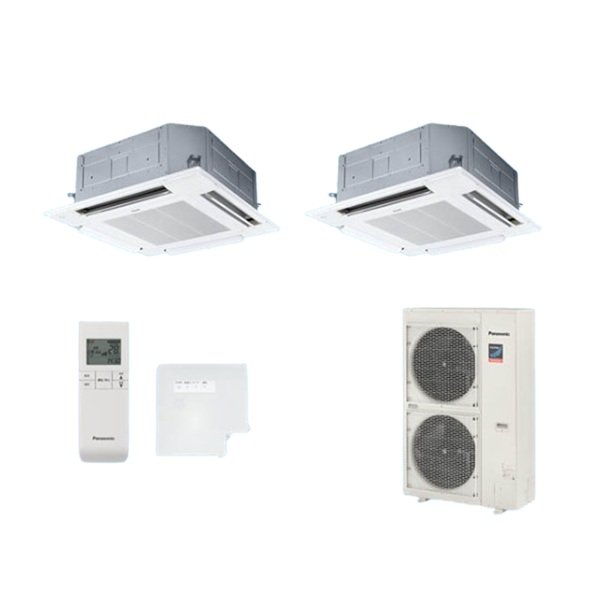 画像1: パナソニック [PA-P160U7GDNBX＋分岐管] 業務用エアコン 4方向天井カセット形 標準(ワイヤレス) 同時ツイン P160 形6.0馬力 三相200V ♪ (1)