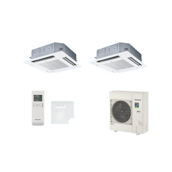 画像1: パナソニック [PA-P112U7HDNBX＋分岐管] 業務用エアコン 4方向天井カセット形 標準(ワイヤレス) 同時ツイン P112 形4.0馬力 三相200V ♪ (1)