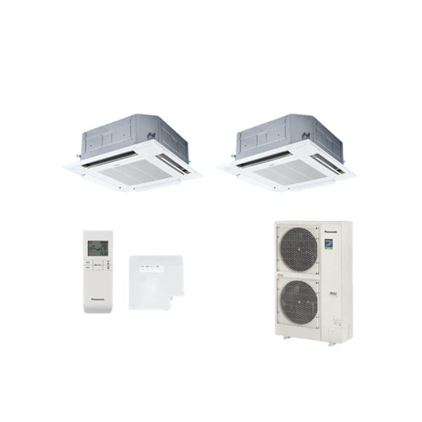 画像1: パナソニック [PA-P224U7HDNBX＋分岐管] 業務用エアコン 4方向天井カセット形 標準(ワイヤレス) 同時ツイン P224 形8.0馬力 三相200V ♪ (1)