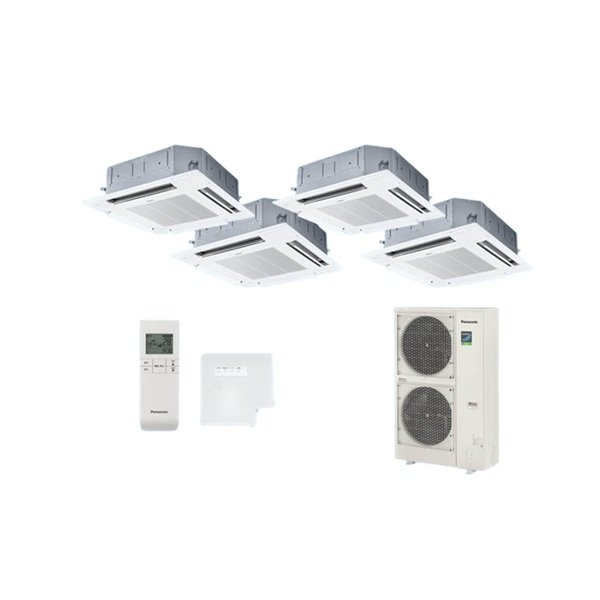 画像1: パナソニック [PA-P224U7HVNBX＋分岐管] 業務用エアコン 4方向天井カセット形 標準(ワイヤレス) 同時ダブルツイン P224 形8.0馬力 三相200V ♪ (1)