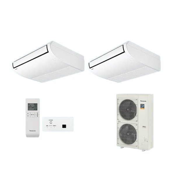 画像1: パナソニック [PA-P112T7KDNBX＋分岐管] 業務用エアコン 天井吊形 フル暖 XEPHY 標準(ワイヤレス) 同時ツイン P112形 4.0馬力 三相200V ♪ (1)