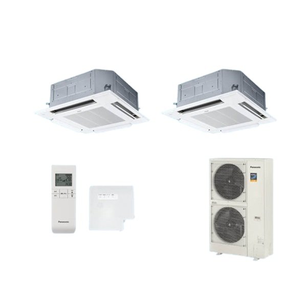 画像1: パナソニック [PA-P160U7KDNBX＋分岐管] 業務用エアコン 4方向天井カセット形 フル暖 XEPHY 標準(ワイヤレス) 同時ツイン P160形 6.0馬力 三相200V ♪ (1)
