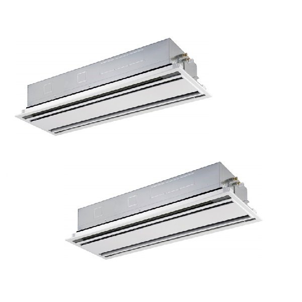 画像1: 日本キヤリア/旧東芝 GWSB22414XU 業務用エアコン 天井カセット形 2方向吹出し スーパーパワーエコ ゴールド 同時ツイン P224形 8馬力 三相200V ワイヤレス ♪∀ (1)