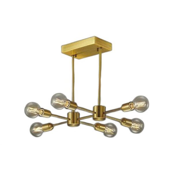 画像1: 大光電機(DAIKO) DCH-42489YG シャンデリア 調光(調光器別売) キャンドル色 LED ランプ付 真鍮 (1)