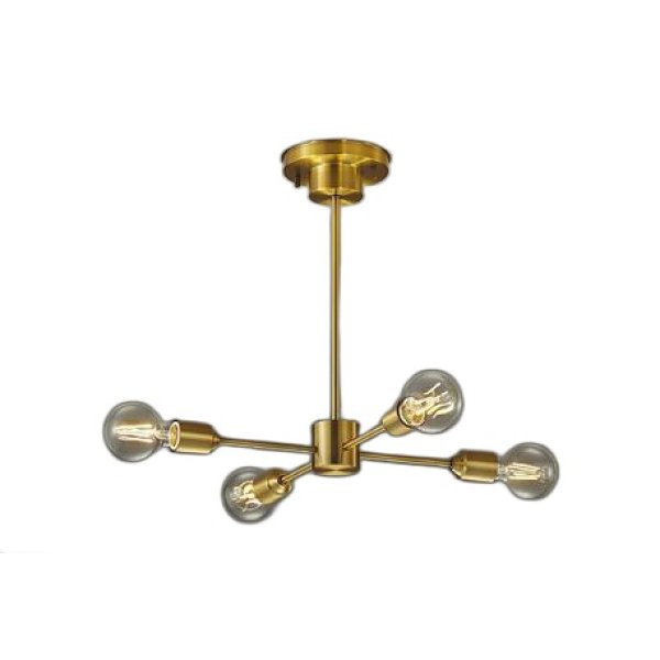 画像1: 大光電機(DAIKO) DCH-42488YG シャンデリア 調光(調光器別売) キャンドル色 LED ランプ付 真鍮 (1)