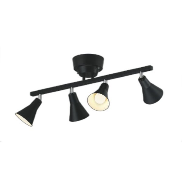 画像1: コイズミ照明 AA56100 シャンデリア 非調光 電球色 リモコン付 マットブラック (1)