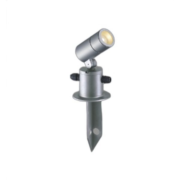 画像1: コイズミ照明 AU55966 エクステリア スパイクスポット 非調光 電球色 高演色R+ 防雨型 サテンシルバー (1)