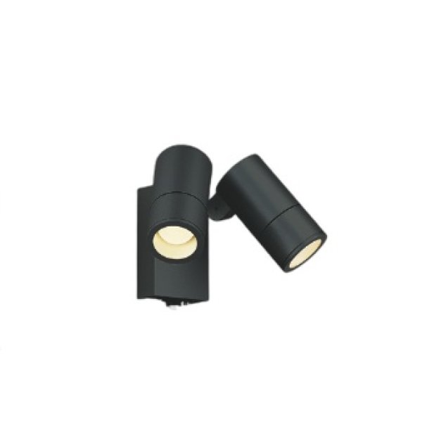 画像1: コイズミ照明 AU55970 エクステリア スポットライト 非調光 電球色 人感センサ ON/OFFタイプ 防雨型 サテンブラック (1)