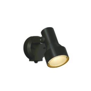 画像: コイズミ照明 AU57437 エクステリア スポットライト 非調光 電球色 人感センサ ON/OFFタイプ 高演色R+ 防雨型 ブラック