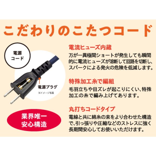 画像2: [在庫あり] メトロ電気工業 BC-2PL(A) こたつコード 丸打ちコード 3ｍ ２ピンタイプ 交換用 電源スイッチ ☆ (2)