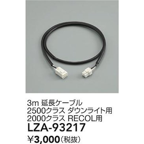 画像2: 大光電機(DAIKO) LZA-93217 部材 3m 延長ケーブル ブラック (2)