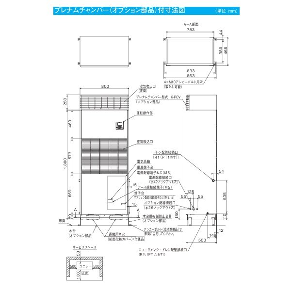 画像4: 日立 RK-NP4LV1 業務用・産業用除湿器 床置タイプ インバーター型 再熱専用機 4-5馬力 ♪ (4)