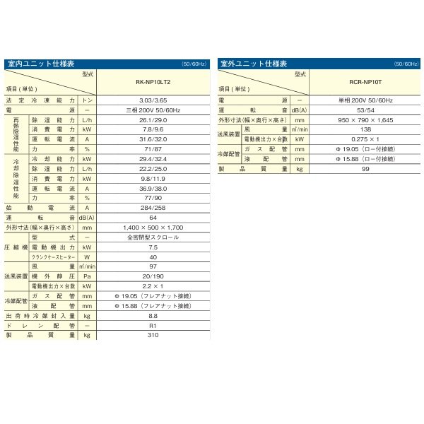 画像2: 日立 『RK-NP10LT2＋RCR-NP10T』 業務用・産業用除湿器 床置タイプ 定速型 冷却機能付機 10馬力 ♪ (2)