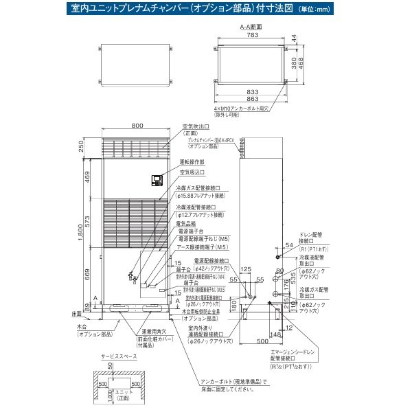 画像4: 日立 RK-NP4LTV 業務用・産業用除湿器 床置タイプ インバーター型 冷却機能付機 4-5馬力 室内ユニット ♪ (4)