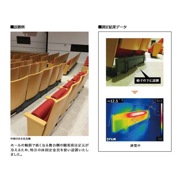 画像4: インターセントラル BHT-110-1000 巾木ヒーター 輻射式超薄型ヒーター 壁掛ブラケット付属 単相200V W1000×H125.8 受注生産品 §♪ (4)