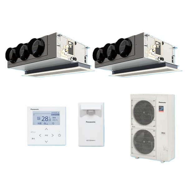 画像1: パナソニック 『PA-P160F7GDBC＋分岐管』 業務用エアコン 天井ビルトインカセット形 XEPHY Premium エコナビ 同時ツイン P160形 6.0馬力 三相200V ♪ (1)