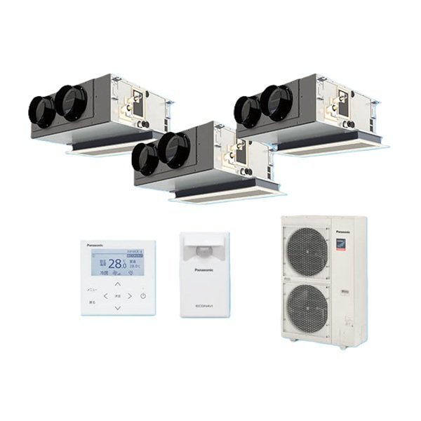 画像1: パナソニック 『PA-P160F7GTBC＋分岐管』 業務用エアコン 天井ビルトインカセット形 XEPHY Premium エコナビ 同時トリプル P160形 6.0馬力 三相200V ♪ (1)