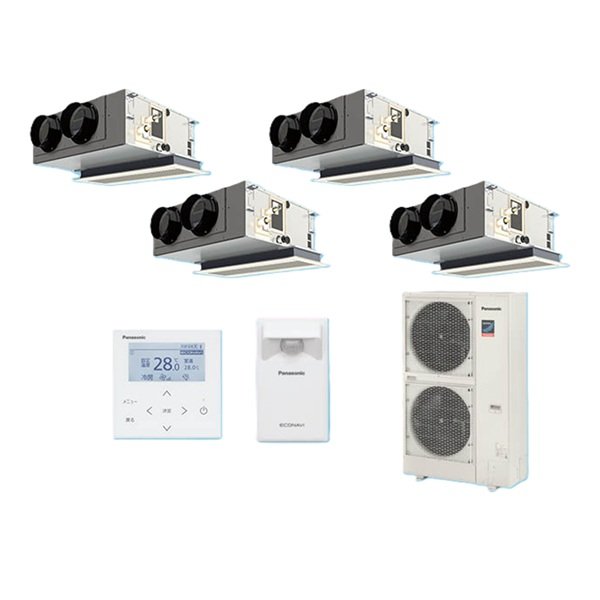 画像1: パナソニック 『PA-P224F7GVBC＋分岐管』 業務用エアコン 天井ビルトインカセット形 XEPHY Premium エコナビ 同時ダブルツイン P224形 8.0馬力 三相200V ♪ (1)